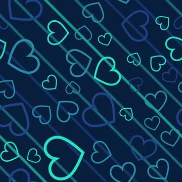 Seamless abstract pattern with hearts. Beautiful for textile or paper print.  Stock Illustration