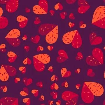 Seamless abstract pattern with hearts. Beautiful for textile or paper print.  Stock Illustration