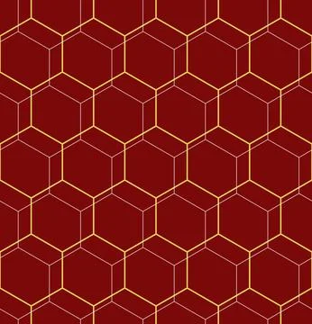 Seamless Abstract Pattern With Hexagonal Shapes Illustration