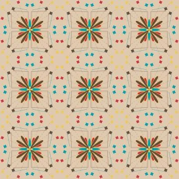 Seamless abstract pattern with lines and spots. Stock Illustration