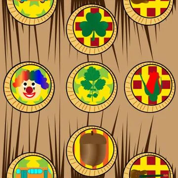 Seamless abstract pattern with logos Stock Illustration