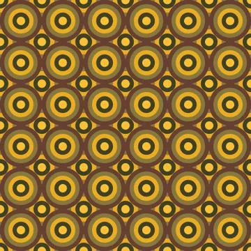 Seamless abstract pattern made by circles in shades of brown and yellow Stock Illustration