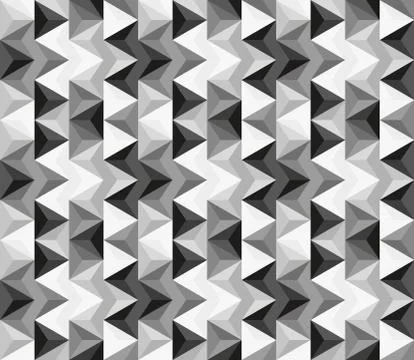 Seamless abstract pattern made of greyscale triangles Stock Illustration