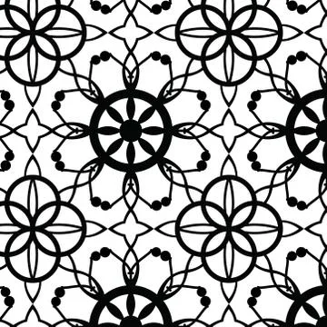 Seamless abstract  pattern made by joining mandalas, Stock Illustration