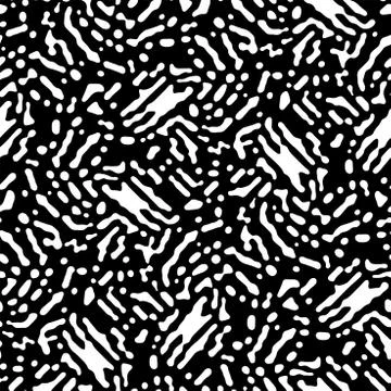 Seamless Abstract Pattern. Monochrome Vector. Black and White Dress Fabric Print Stock Illustration