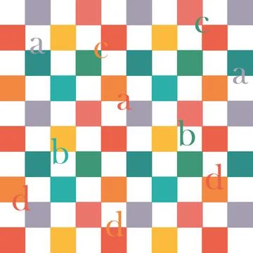 Seamless abstract pattern. Multi-colored cells. 80's-90's styles. Colorful ge Illustrazione stock