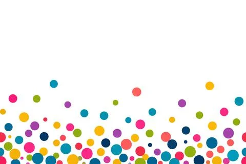 Seamless abstract pattern, multicolor falling confetti polka dots, vibrant .. 스톡 일러스트