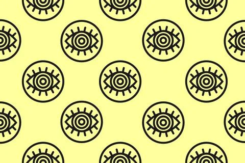 Seamless abstract pattern. Open eye. Esoteric symbol. Vector illustration Stock Illustration