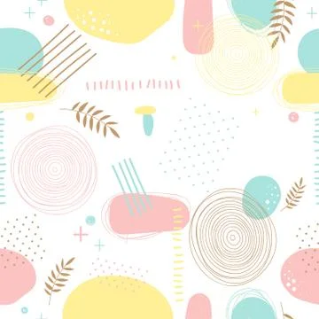 Seamless abstract pattern, pale colors, hand drawn Stock Illustration