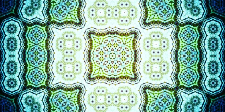 Seamless abstract pattern. Panoramic abstract texture. Kaleidoscope Panoram.. Stock Photos