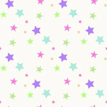 Seamless abstract pattern with pink and blue sharp stars on white background. 스톡 일러스트