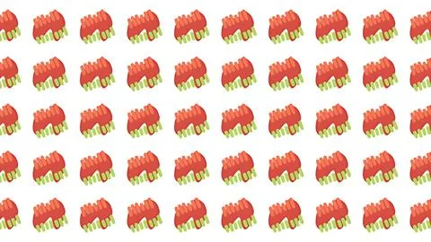 Seamless abstract pattern with red and green organic shapes on a white back.. Stock Illustration