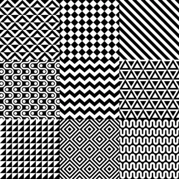 Seamless abstract pattern set Stock Illustration