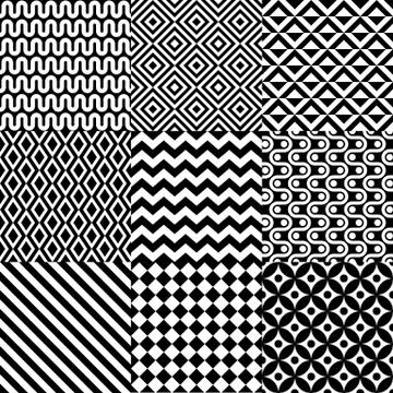 Seamless abstract pattern set Illustrazione stock