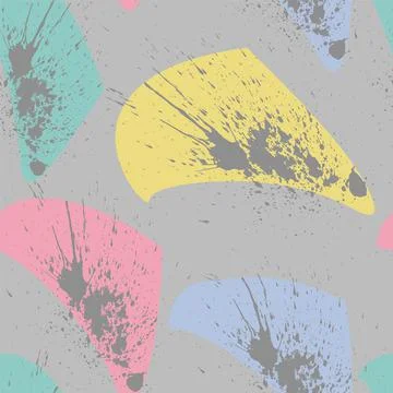 Seamless abstract pattern with shaotic shapes and grunge spots Stock Illustration