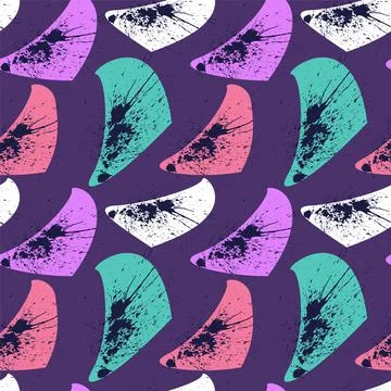 Seamless abstract pattern with shaotic shapes and grunge spots Stock Illustration