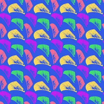 Seamless abstract pattern with shaotic shapes and grunge spots Stock Illustration