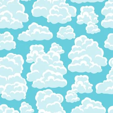 Seamless abstract pattern with sky and clouds Stockillustratie