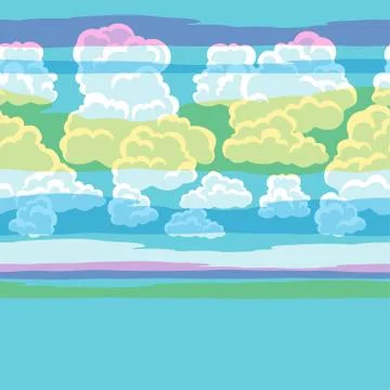 Seamless abstract pattern with sky and clouds Stockillustratie