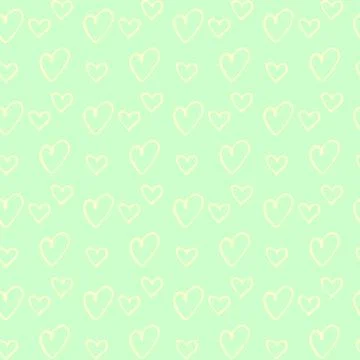 Seamless abstract pattern of small hearts. Hand drawn doodle background, text Stock Illustration