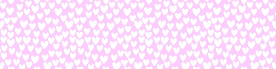 Seamless abstract pattern of small white hearts on pink background. Love ba.. Stock Illustration