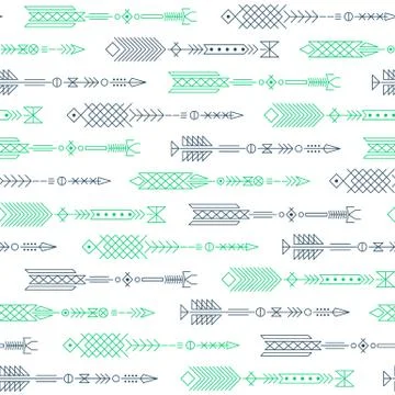 Seamless abstract pattern with stylized arrows. Illustrazione stock