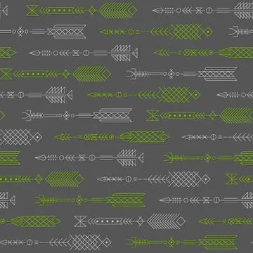 Seamless abstract pattern with stylized arrows. Stock Illustration