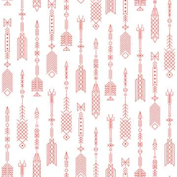 Seamless abstract pattern with stylized arrows. Stock Illustration
