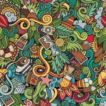 Seamless abstract pattern summer and travel background Stock Illustration