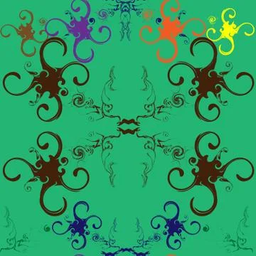 Seamless abstract pattern with with swirls Stock Illustration