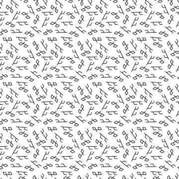 Seamless abstract pattern with symbols from ancient art in white background. Stock Illustration