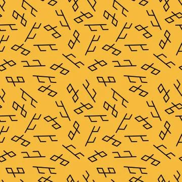 Seamless abstract pattern with symbols from ancient art. Stock Illustration