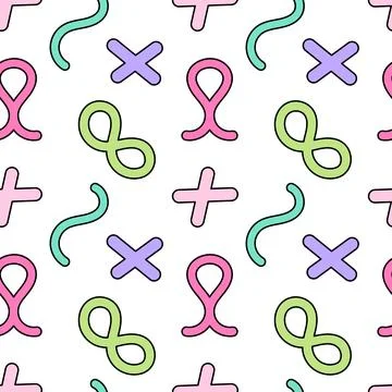 Seamless Abstract Pattern with Symbols Stock Illustration