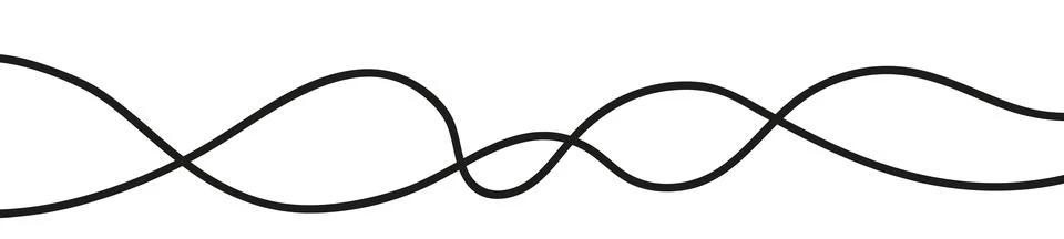 Seamless abstract pattern thin, wavy lines and curvy squiggles. Flat vector Stock Illustration