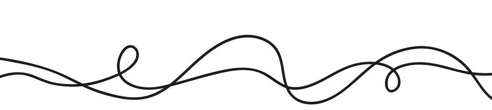 Seamless abstract pattern thin, wavy lines and curvy squiggles. Flat vector Illustrazione stock