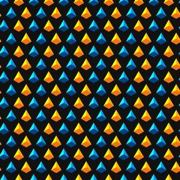 Seamless abstract pattern with triangles and pyramids. Stock Illustration
