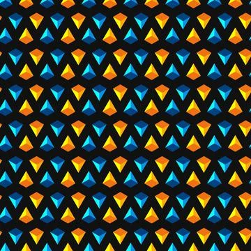 Seamless abstract pattern with triangles and pyramids. Stock Illustration
