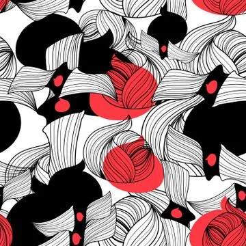 Seamless abstract pattern of unusual graphic elements Stock Illustration