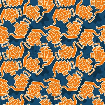 Seamless abstract pattern with unusual repeating hand drawn teapots Stock Illustration