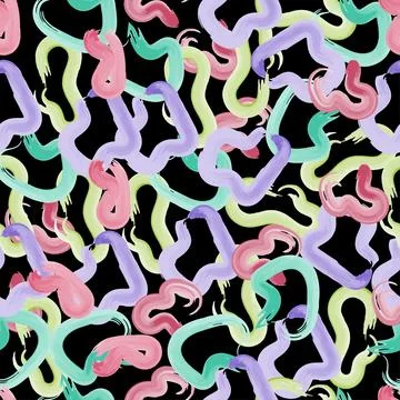 Seamless abstract pattern of watercolor abstract shapes in trendy colors Stock Illustration