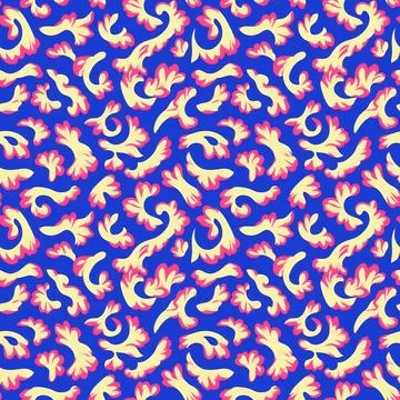 Seamless abstract  pattern with wave curlicues. Trendy, design for fashion .. Stock Illustration