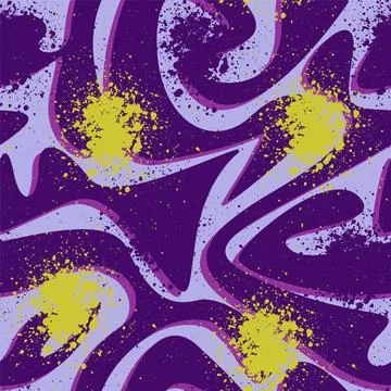 Seamless abstract pattern with wave shapes and grunge spots Stock Illustration