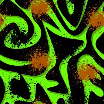 Seamless abstract pattern with wave shapes and grunge spots Stock Illustration