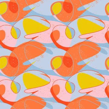 Seamless abstract pattern with wave vector shapes  Illustrazione stock