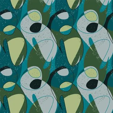 Seamless abstract pattern with wave vector shapes  Stockillustratie