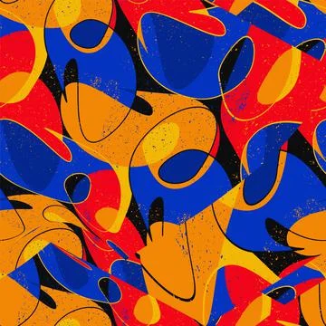 Seamless abstract pattern with wave vector shapes  Illustrazione stock