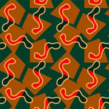Seamless abstract pattern with wave vector shapes for prints, texture, textile 스톡 일러스트