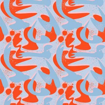 Seamless abstract pattern with wave vector shapes for prints, texture, textile Illustrazione stock