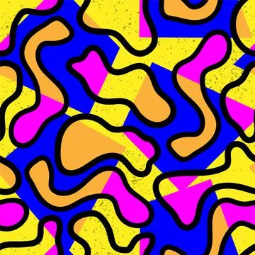 Seamless abstract pattern with wave vector shapes for prints, texture, textile Stock Illustration