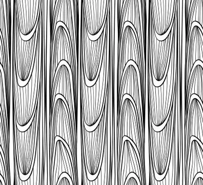 Seamless, abstract, pattern of the waves and lines on a white background Stock Illustration